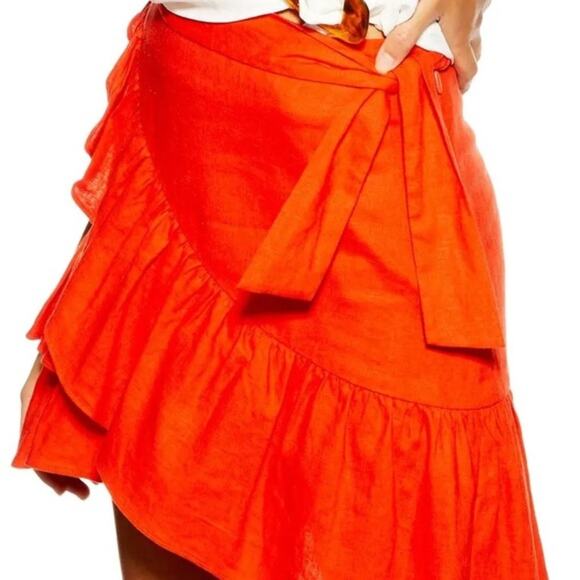 TOPSHOP Ruffle Mini Skirt with Bow Tie size 2 - Picture 5 of 5
